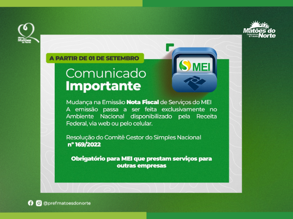 MEI: Mudança na emissão de NFS-e passa a vigorar a partir de 1º de Setembro