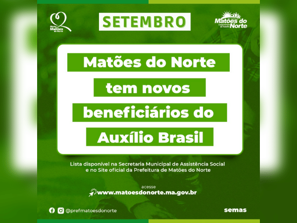 Prefeitura divulga novos beneficiários do Auxílio Brasil para setembro